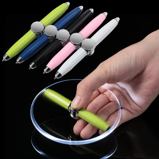 Creative LED Spinning Ballpoint Pen – Multi-Function Decompression Gyro Pen for Stress Relief & Writing