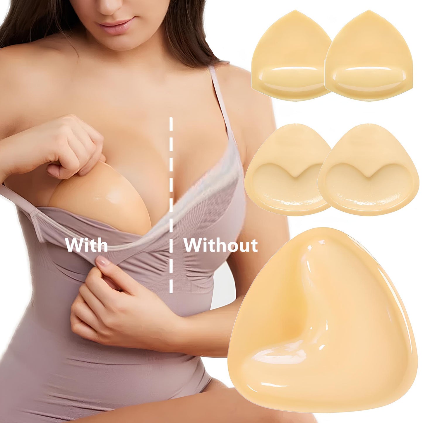 Double-Sided Adhesive Sticky Bra Inserts – Push Up Sponge Breast Lift Pads for Women | Invisible Bra Cup Enhancer for Dresses, Swimsuits & Bikinis