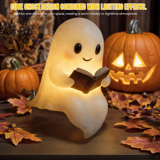 Cute LED Ghost Night Light – Children’s Bedside Sleep Lamp & Halloween Decoration | Warm Candlelight Glow