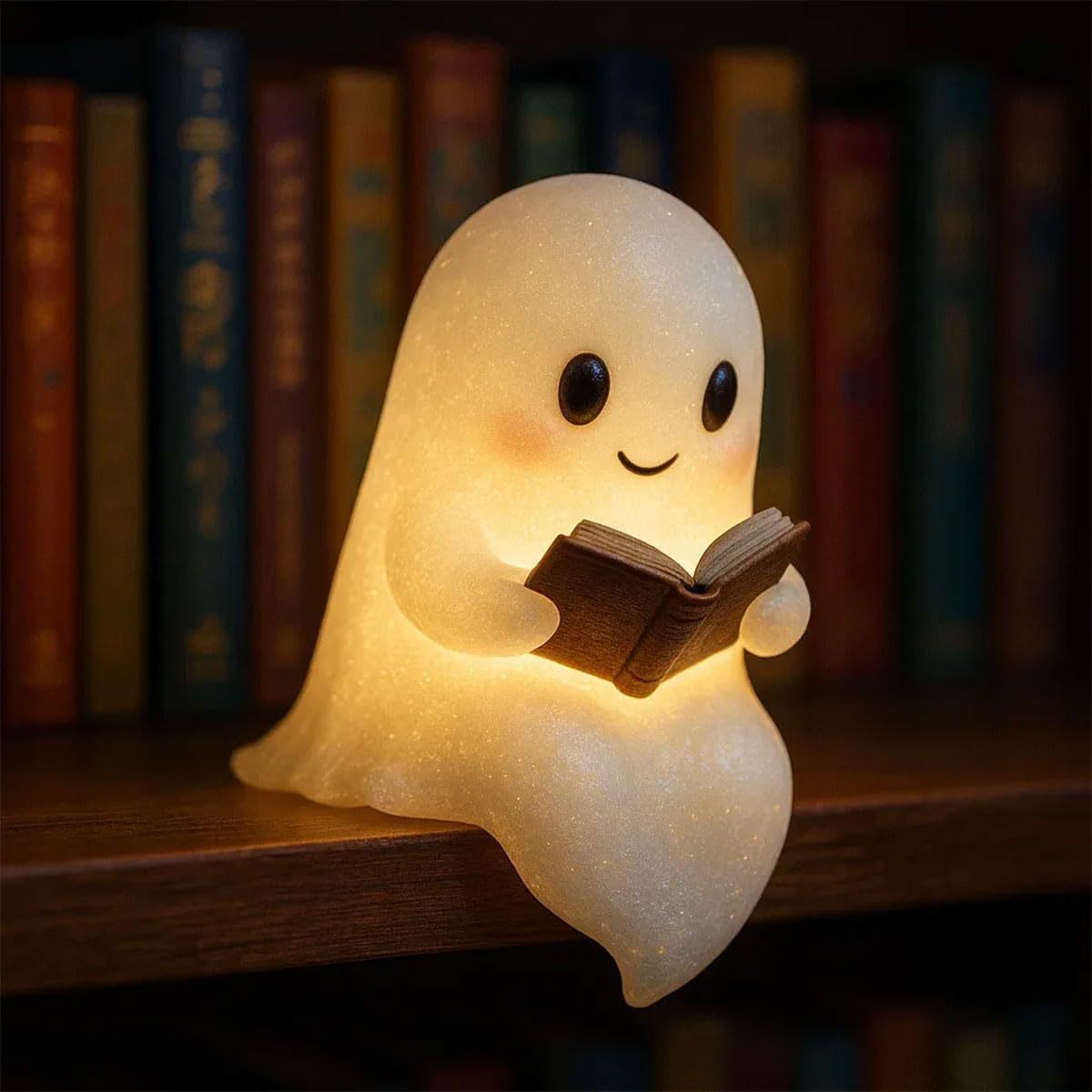 Cute LED Ghost Night Light – Children’s Bedside Sleep Lamp & Halloween Decoration | Warm Candlelight Glow