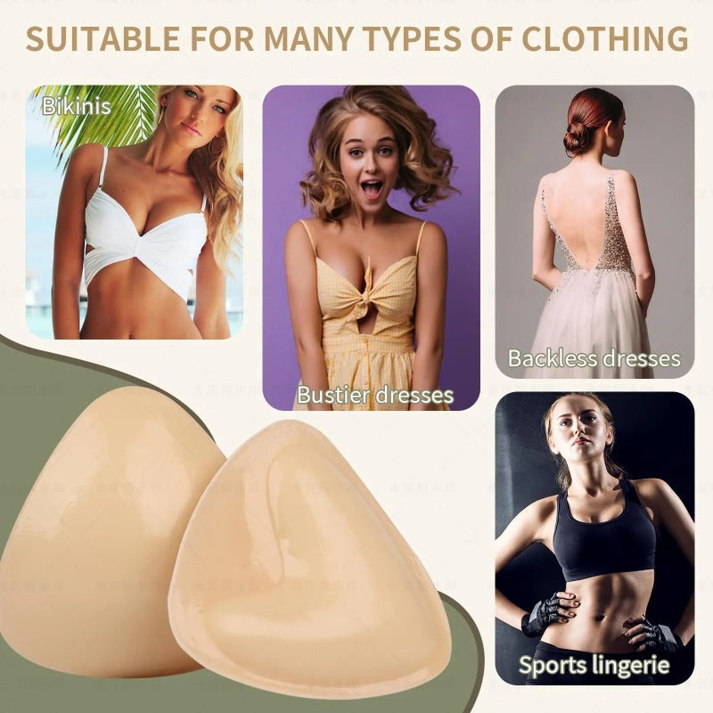 Double-Sided Adhesive Sticky Bra Inserts – Push Up Sponge Breast Lift Pads for Women | Invisible Bra Cup Enhancer for Dresses, Swimsuits & Bikinis